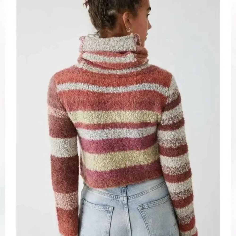 NWT Free People My Girl Turtleneck Sweater In Sunburst Combo Wool Blend